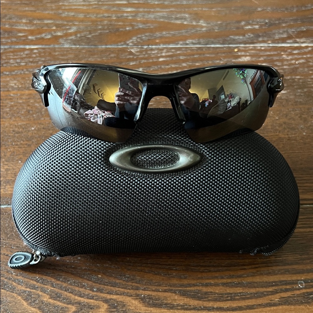 Oakley Black Sunglasses with Reflective Lenses